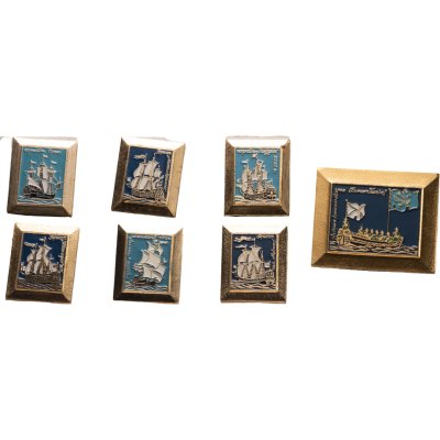 купить Набор значков "Корабли Петра I", СССР, Завод опытных и сувенирных изделий (г. Мытищи), 1980-е гг.