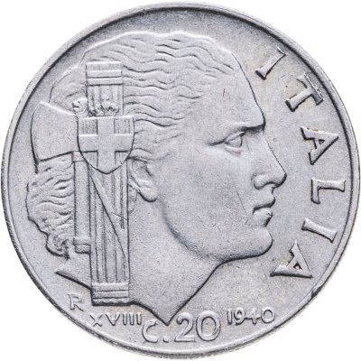купить Италия 20 чентезимо (centesimi) 1940 Магнетик, ребристый гурт