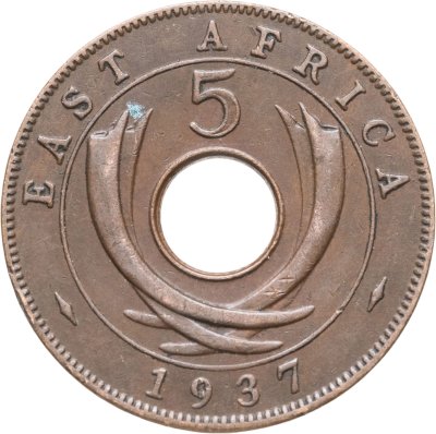 купить Британская Восточная Африка 5 центов (cents) 1937
