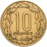 Купить Экваториальная Африка и Камерун 10 франков (francs) 1967