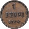 Купить 1 пенни (penny) 1908, монета для Финляндии