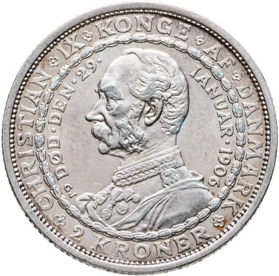 купить Дания 2 кроны 1906 "Смерть Кристиана IX и вступление на престол Фредерика VIII"