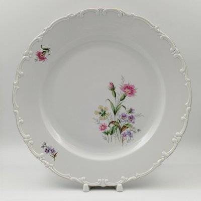купить Блюдо круглой формы с декором в виде полевых цветов, фарфор, деколь, золочение, Kahla, ГДР, 1960-1990 гг.