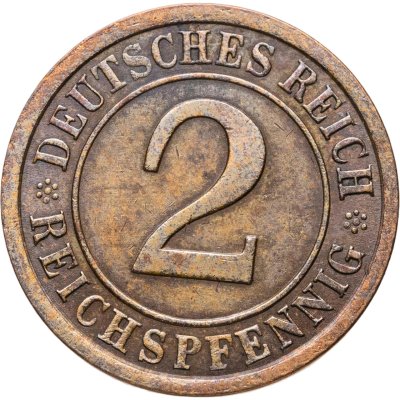 купить Германия 2 рейхспфеннига (reichspfennig) 1925 A знак монетного двора "A" — Берлин