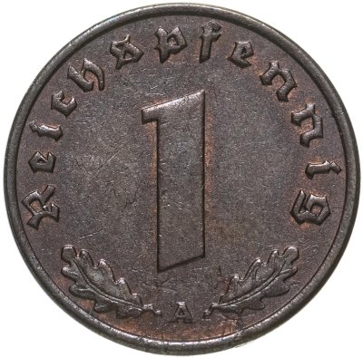 купить Германия, Третий рейх 1 рейхспфенниг 1936, знак монетного двора: "A" - Берлин