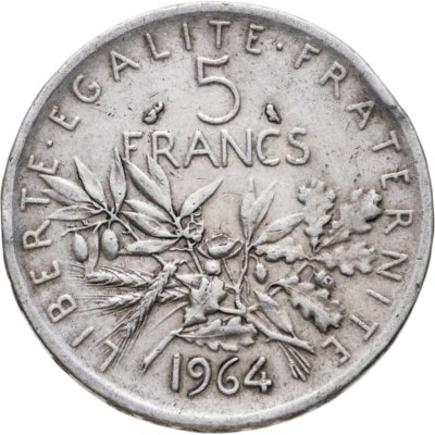 купить Франция 5 франков (francs) 1964