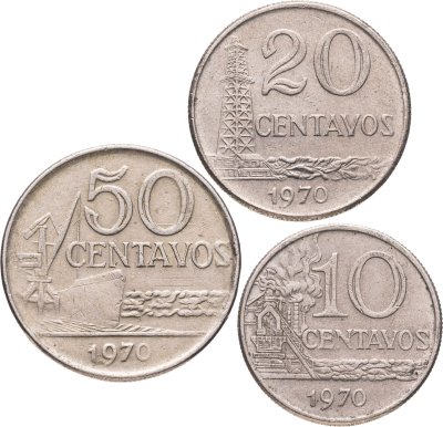 купить Бразилия набор монет 1970 (3 штуки)