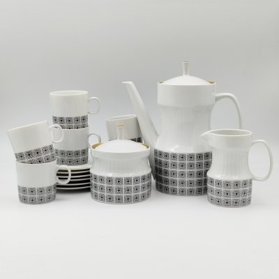 купить Сервиз кофейный на 6 персон Nefertiti, автор Ярослав Ежек, Loucky (15 предметов), фарфор, деколь, золочение, Чехословакия, 1964-1990 гг.