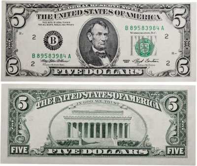 купить США 5 долларов 1993 года (Pick 491) B-Нью Йорк