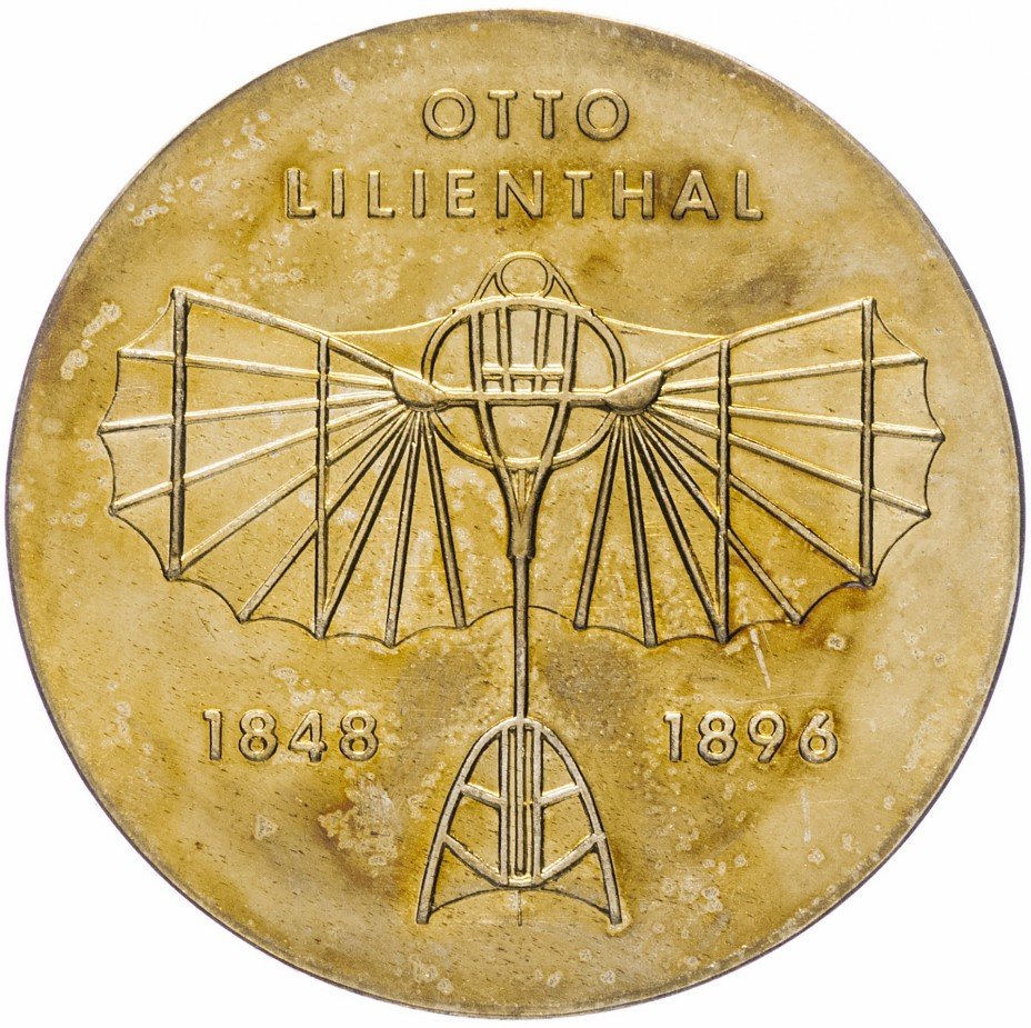 купить ГДР 5 марок 1973 "125-летие со дня рождения Отто Лилиенталя"