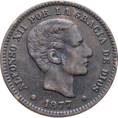 купить Испания 5 сентимо 1877