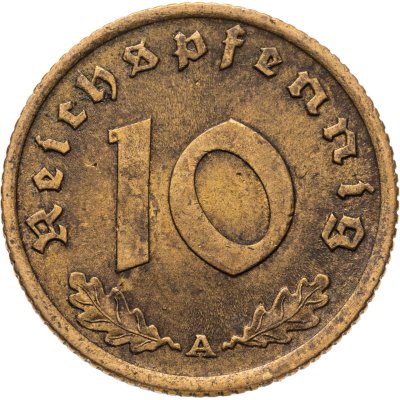 купить Германия (Третий рейх) 10 рейхспфеннигов (reichspfennig) 1939 A