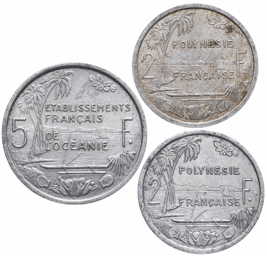 купить Французская Полинезия набор из 3-х монет 1952-1986