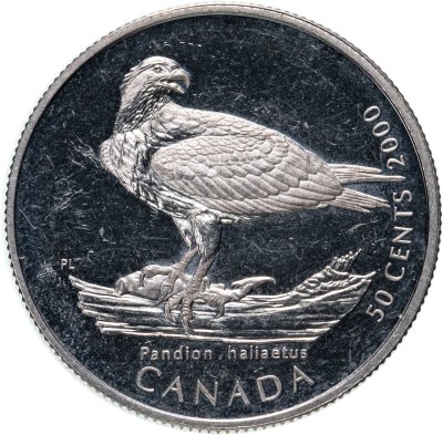 купить Канада 50 центов (cents) 2000 Хищные птицы Канады - Скопа