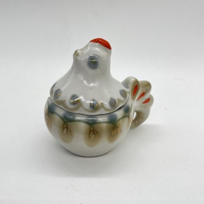 купить Солонка "Курочка", фарфор, роспись, золочение, Полонский завод художественной керамики (Полонное ЗХК), СССР, 1973-1991 гг.