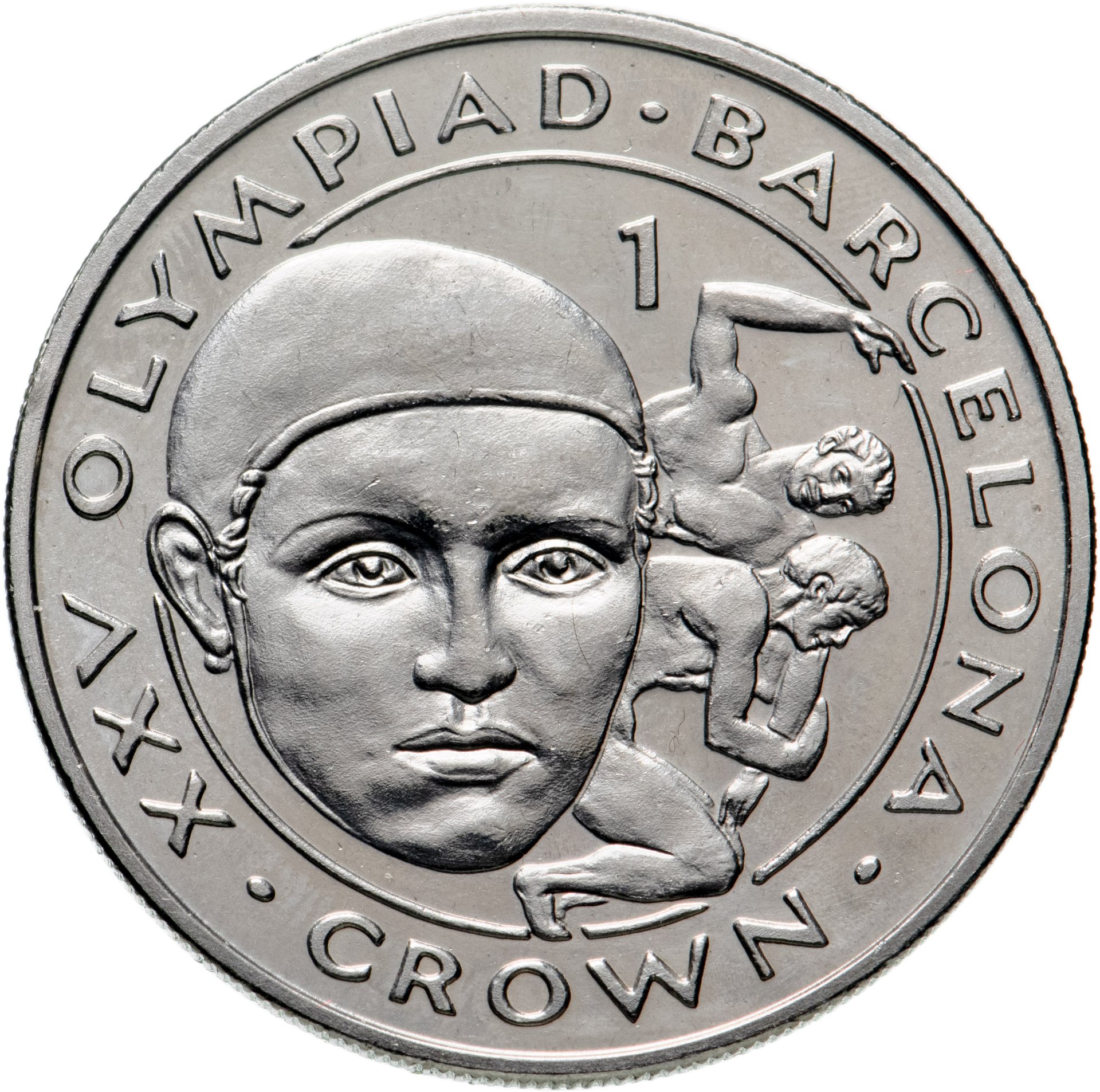 Монета гибралтар 1 крона (crown) 1991 XXV Летние Олимпийские игры ...