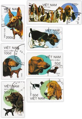 купить Вьетнам марки набор из 7 марок "Фауна. Собаки"