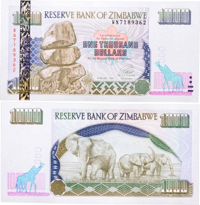 купить Зимбабве 1000 долларов 2003 год (Pick 12b)