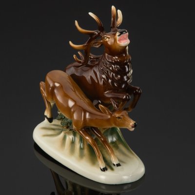 купить Статуэтка "Олени", фаянс, аэрография, глазурь, Hertwig & Co., Германия, 1958-1990 гг.