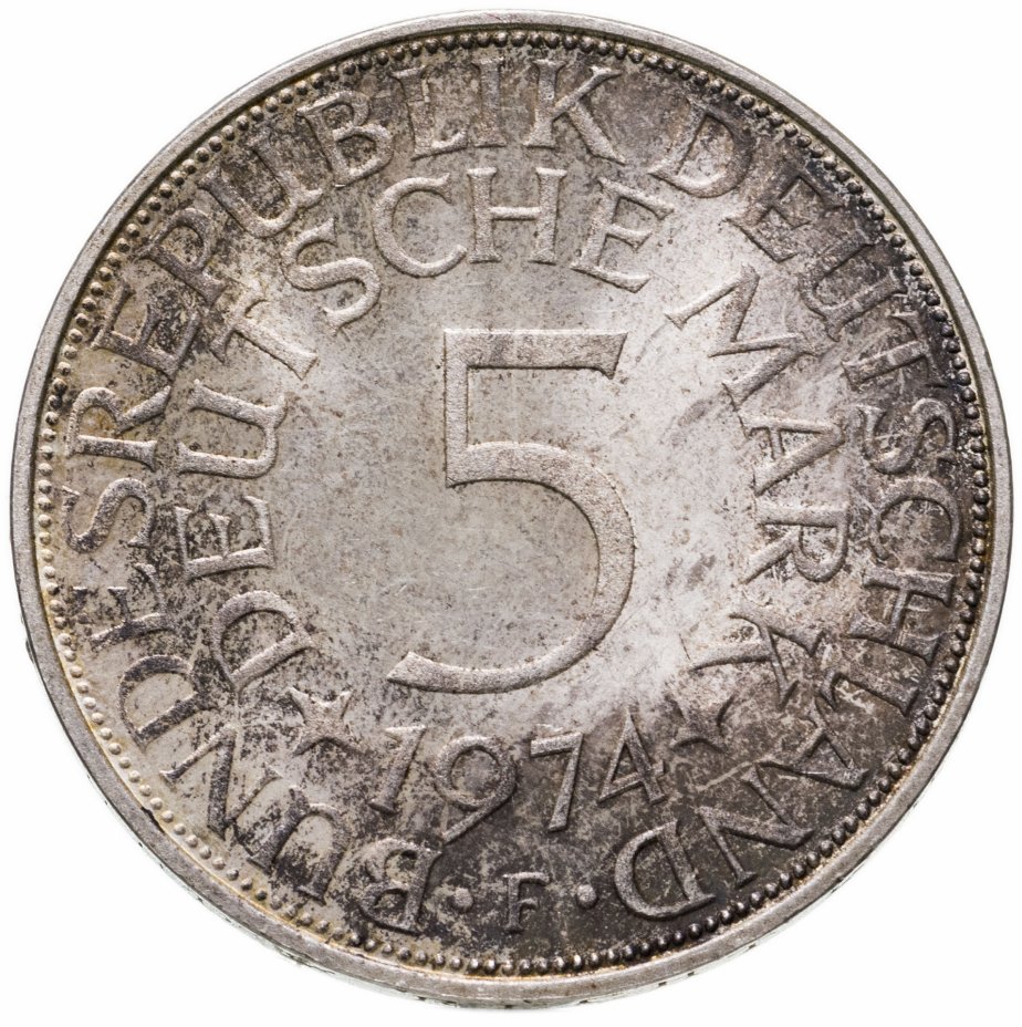 купить Германия 5 марок (deutsche mark) 1974 F  знак монетного двора: "F" - Штутгарт