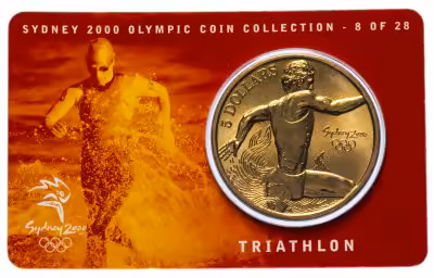 купить Австралия 5 долларов (dollars) 2000 "Олимпийские игры в Сиднее - Триатлон" (в коинкарте)