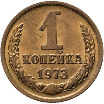 купить 1 копейка 1973 штемпельный блеск