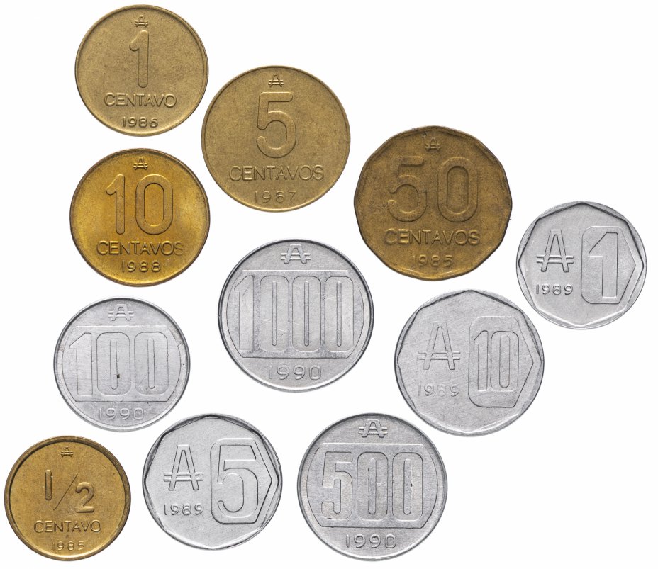 купить Аргентина набор 11 монет 1985 - 1991 г.