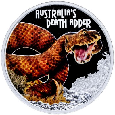 купить Тувалу 1 доллар 2016 Proof "Смертельно опасные животные - змея Гадюка" в футляре, с сертификатом