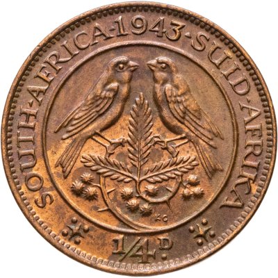 купить ЮАР 1/4 пенни (penny) 1943