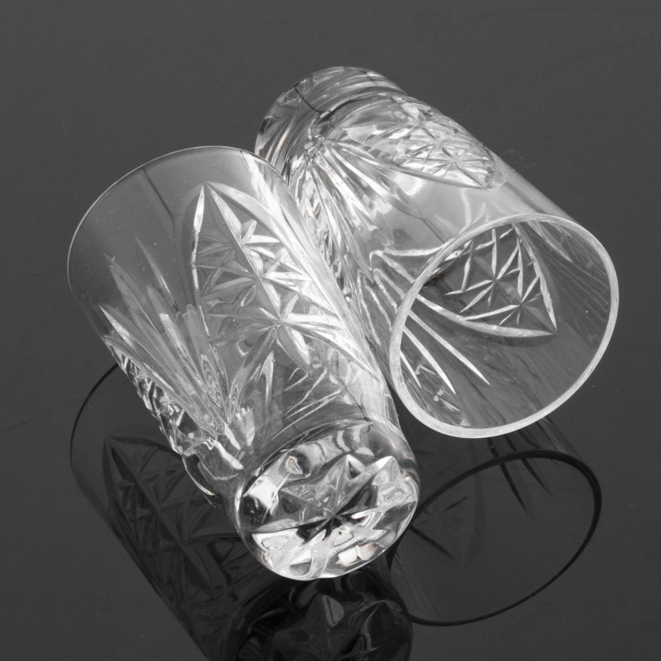 Набор из 5 стопок с рельефным декором, хрусталь, СССР, 1970-1990 гг ...