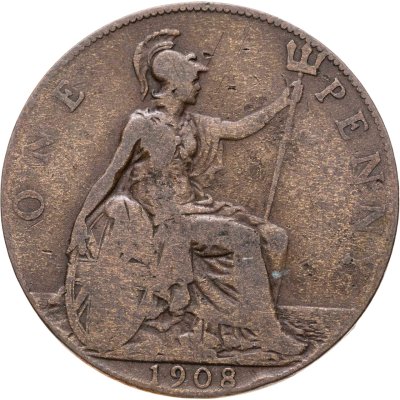 купить Великобритания 1 пенни (penny) 1908