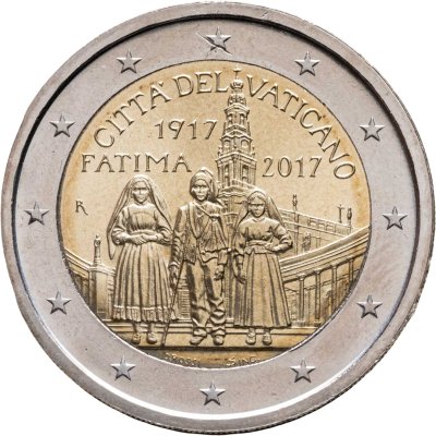 купить Ватикан 2 евро 2017 100 лет явлению Девы Марии в Фатиме