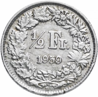 купить Швейцария 1/2 франка 1959