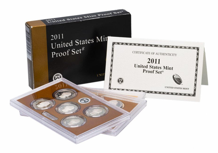 купить США годовой набор монет 2011 S (14 монет в жесткой упаковке, с сертификатом)