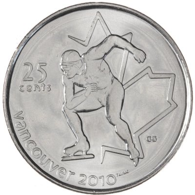 купить Канада 25 центов (cents) 2009 "XXI зимние Олимпийские Игры, Ванкувер 2010 - Конькобежный спорт"