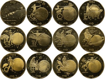 купить Маршалловы острова набор 10 долларов 1994 «Солнечная система» из 12 монет