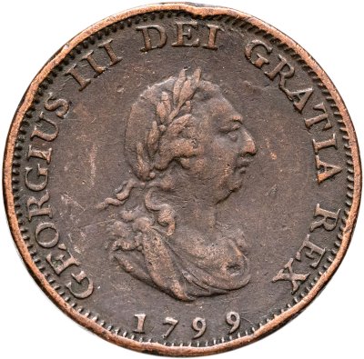 купить Великобритания 1 фартинг (farthing) 1799