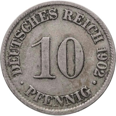 купить Германия 10 пфеннигов 1902 знак монетного двора: "D" - Мюнхен