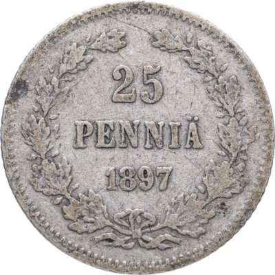 купить 25 пенни (pennia) 1897 L Российская Финляндия