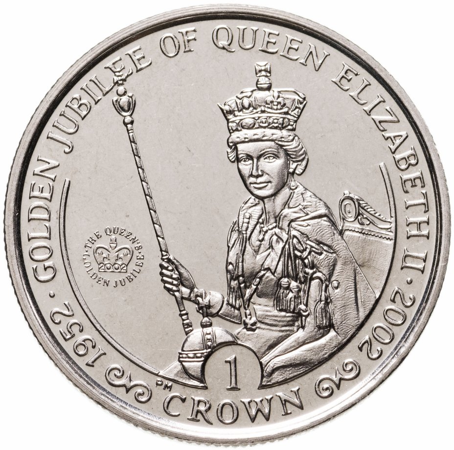 купить Остров Мэн 1 крона (crown) 2002 "50 лет правления Королевы Елизаветы II"