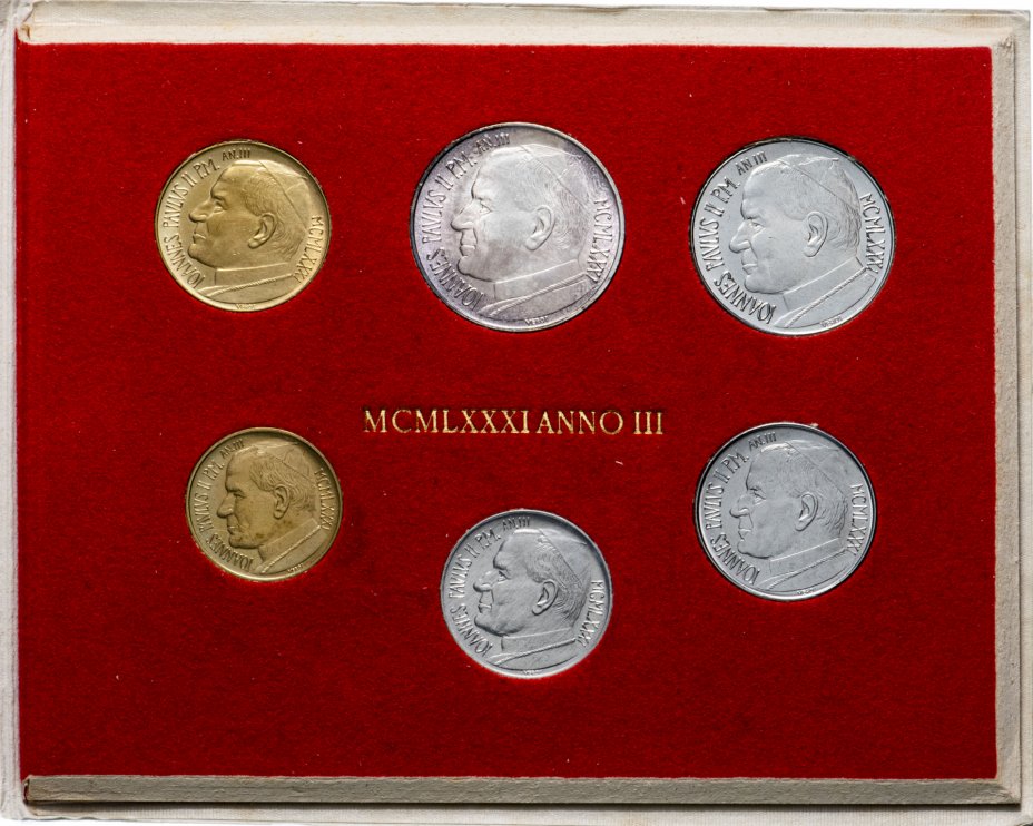 купить Ватикан годовой набор из 6 монет 1981 Папа Иоанн Павел II