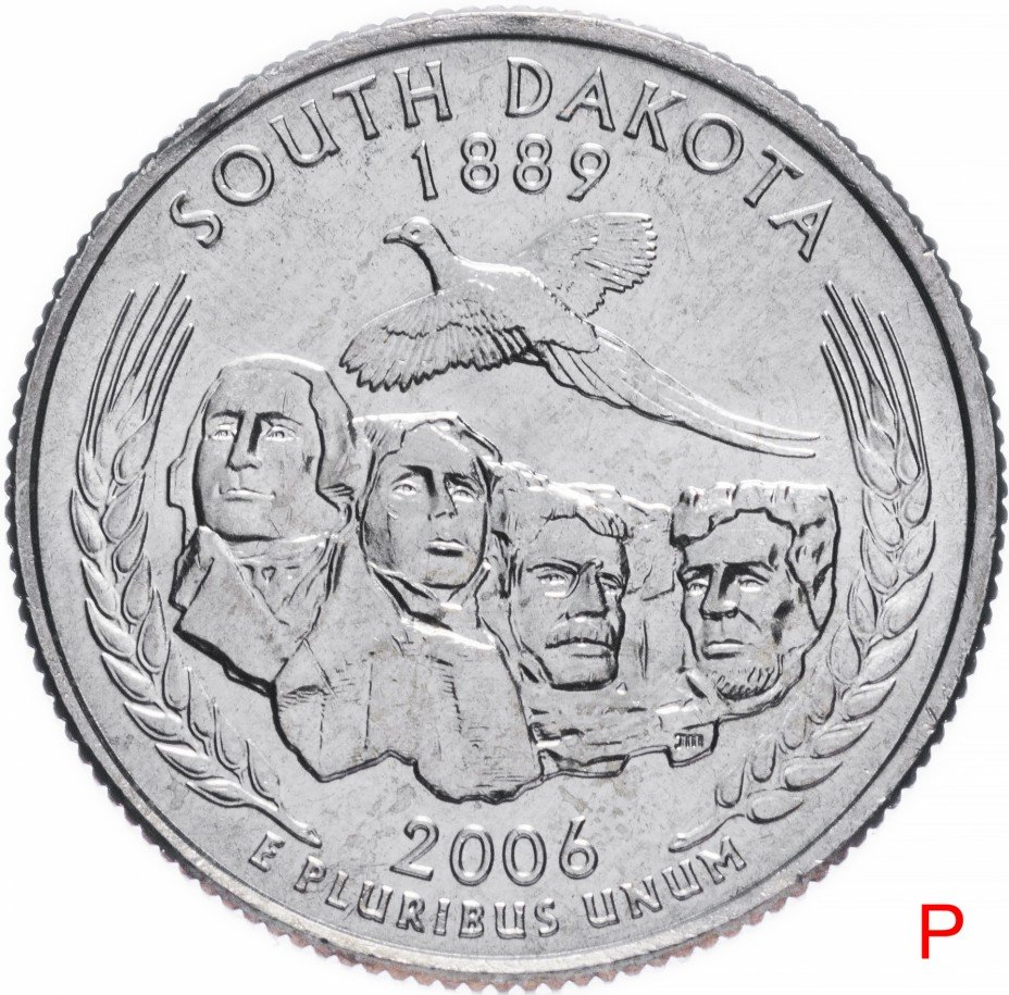 купить США 1/4 доллара (квотер, 25 центов) 2006 P "Штат Южная Дакота"