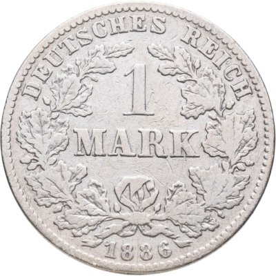 купить Германия 1 марка 1886 знак монетного двора: "J" - Гамбург