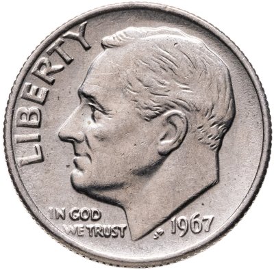 купить США 1 дайм (10 центов) 1967 "Roosevelt Dime"