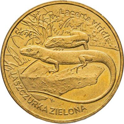 купить Польша 2 злотых (zlote) 2009 "Всемирная природа - Зелёная ящерица"