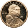Купить США 1 доллар (dollar) 2001 Sacagawea dollar (Сакагавея доллар - парящий орёл) , Знак монетного двора "S" - Сан-Франциско