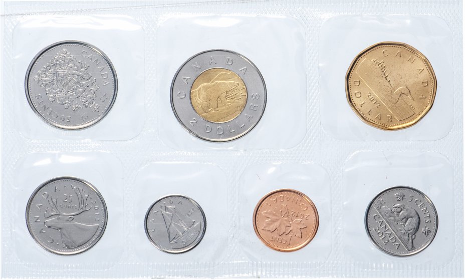 купить Канада 2012 официальный набор циркуляционных монет из 7 штук UNC