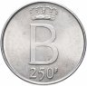 Купить Бельгия 250 франков (francs) 1976 "25 лет правления Короля Бодуэна I"