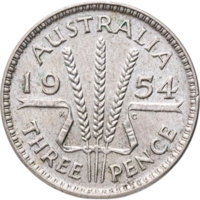 купить Австралия 3 пенса (pence) 1954