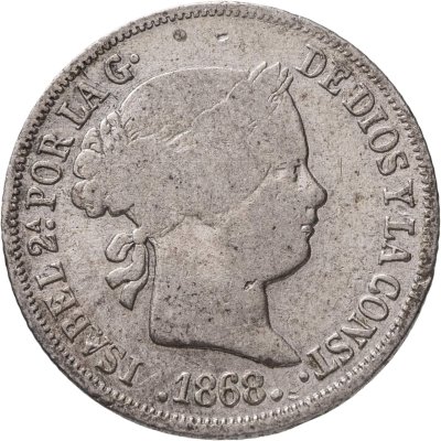 купить Филиппины, Испанская колония 10 сентимо 1868 Изабелла II